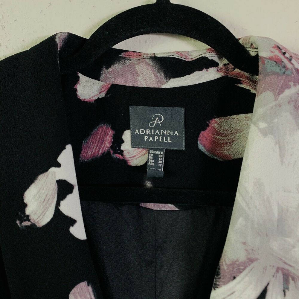 Adrianna Papell Black Purple Floral Blazer - Picture 3 of 4